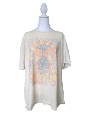 Janis Joplin Retro Graphic Short Sleeve Tee Cream XXL